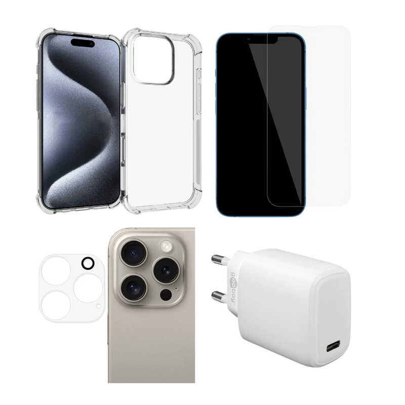 Tilbehørspakke til iPhone 16 Pro - Alt i én pakke