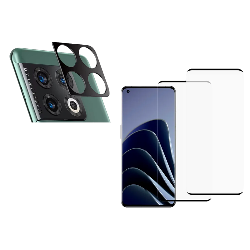 Pakke m. Kamera Beskyttelsesglas til OnePlus 10 Pro & 2 Stk. Skærmbeskyttelse / 3D Glas til OnePlus 10 Pro