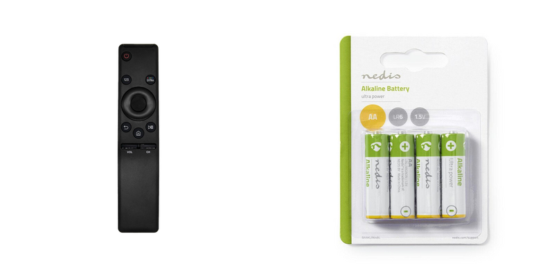 Pakke m. 1stk Fjernbetjening til Samsung Smart TV - Tilsvarende BN59-01259B & 1stk 4-pak Alkaline AA Batterier