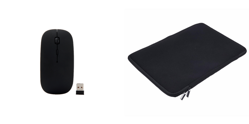 Pakke m. 1stk Trådløs mus Sort & 1stk Perth Sort Neopren Sleeve 15" - 16"