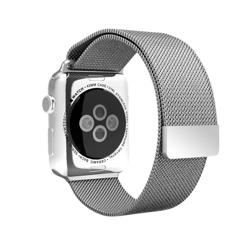 Mesh Urlænke i Rustfrit Stål til Apple Watch 1 - Sølv - 42 / 44 / 45 mm