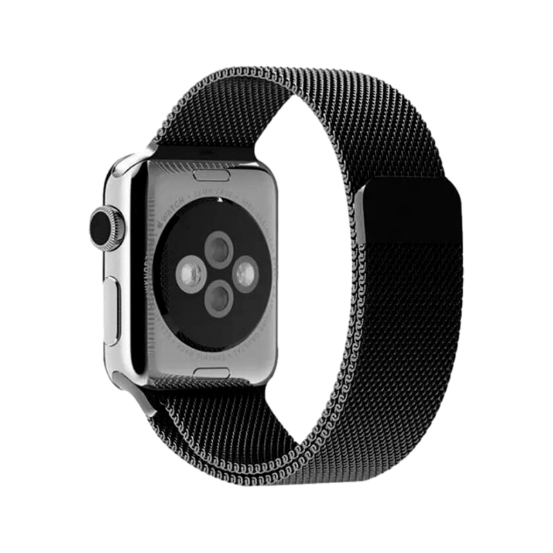 Mesh Urlænke i Rustfrit Stål til Apple Watch 6 - Sort - 42 / 44 / 45 mm