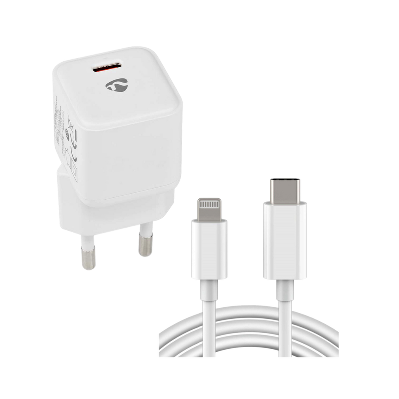 Pakke m. 30W Hurtig Oplader til iPhone 13 (USB-C) & Opladerkabel til iPhone 13 (USB-C) 1 meter