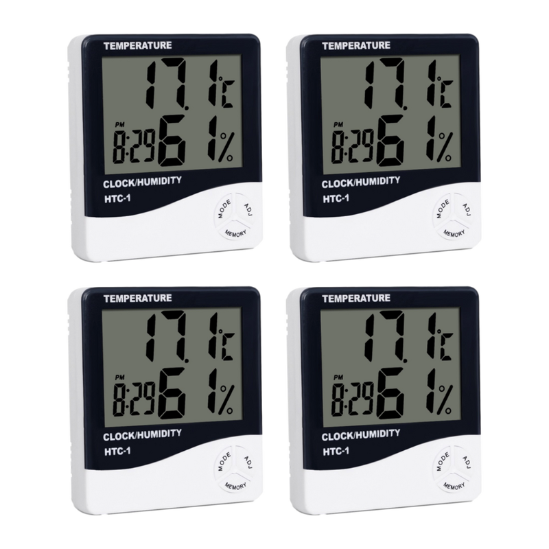 4 Stk HTC-1 Rum Termometer / Hygrometer