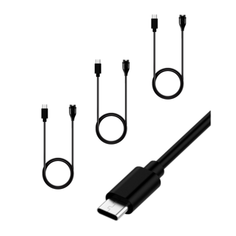 3 stk USB-C Oplader Kabel til Garmin Forerunner 45 / 45S / 45L / Vivosport