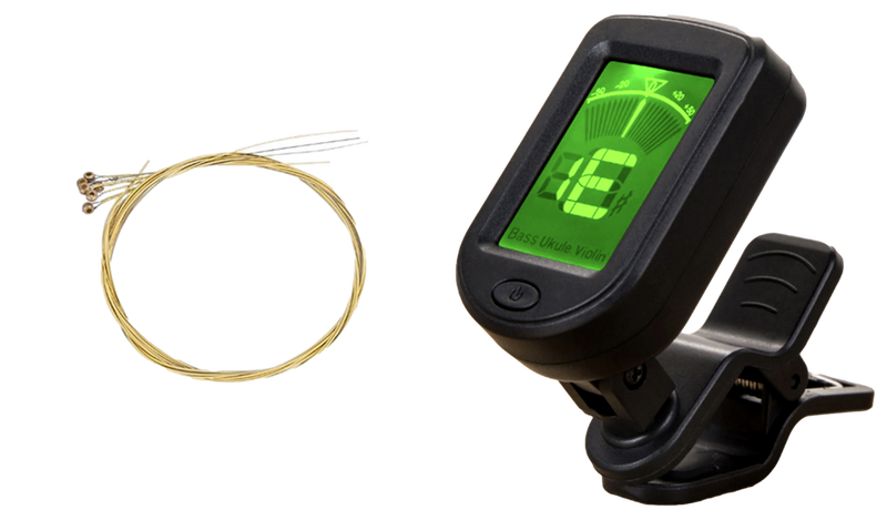 Pakke m. 1stk 6-Pak Guitarstrenge & 1stk Digital Guitarstemmer m. Clips