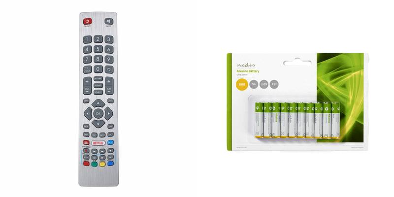 Pakke m. 1stk Fjernbetjening til Sharp Aquos TV & 1stk 10-Pak AAA Batterier 