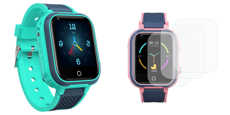 Pakke m. 1stk G12 Smartwatch til børn med GPS-Turkis & 1stk 3 stk. Skærmbeskyttelse / Film til G12 Smartwatch