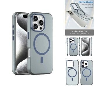 Mørk blå iPhone 16 Pro cover forfra med MagSafe