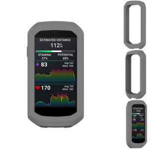 Mørkegråt silikoneetui til Garmin Edge 1050
