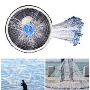 Kastefiskernet i brug ved havet
