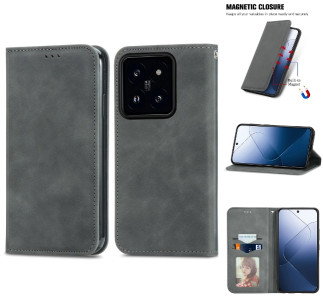 Xiaomi 14T mobilcover i grå læderlook