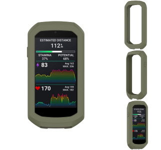 Grøn silikonebeskyttelse til Garmin Edge 1050