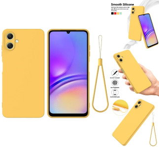 Gult silikone cover til Samsung Galaxy A06 med håndstrop