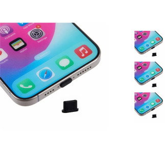 USB-C beskyttelsesprop i sort silikone