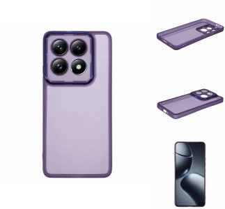 Transparent lilla mobilcover til Xiaomi 14T forfra
