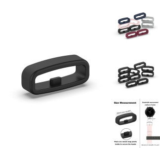 Silikone Urrem Holder - 18mm Sort - Foran