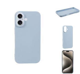 Babyblåt iPhone 16 Plus beskyttelsescover i TPU materiale