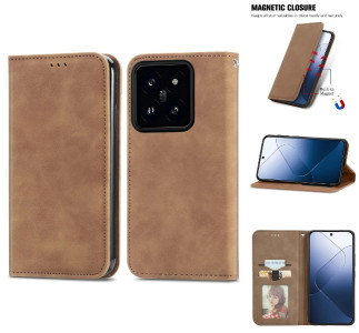 Læder Wallet-cover til Xiaomi 14T Pro set forfra
