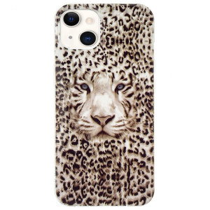 iPhone 15 cover med selvlysende leopardmønster forside