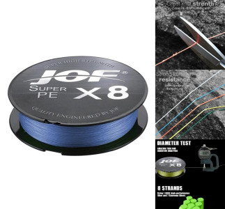 Flettet fiskeline 100m blå