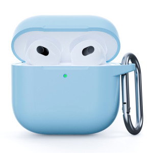 Lyseblåt silikoneetui til AirPods 4