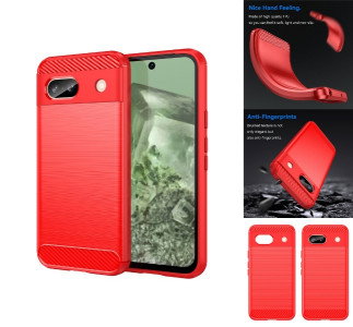 Rødt TPU telefoncover til Google Pixel 8a forside