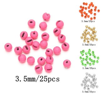Wolfram fluebindingsperler 3,5mm sølv forfra