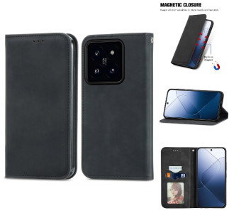 Xiaomi 14T Pro lædercover sort forside