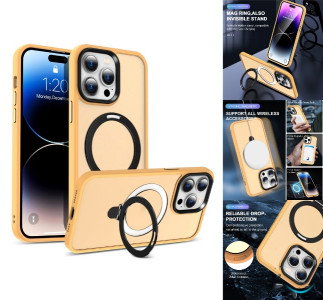 iPhone 16 Pro Max med orange cover set forfra