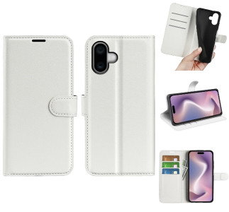 Læder Wallet Cover til iPhone 16 forside