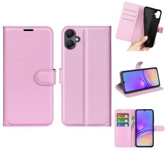 Lyserødt Samsung Galaxy A06 pungcover i PU læder