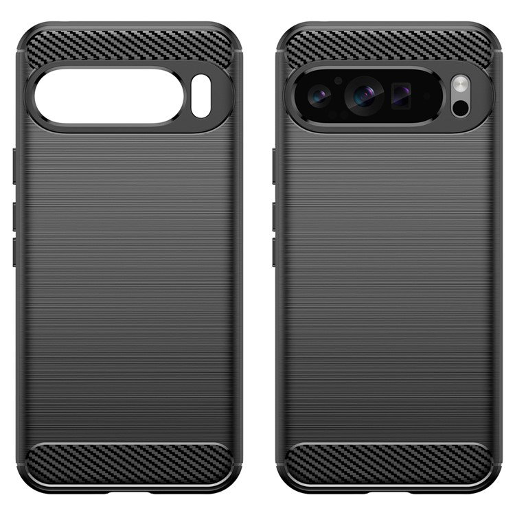 Nærbillede af karbonfiber teksturen på Google Pixel 9 Pro XL Mobilcover