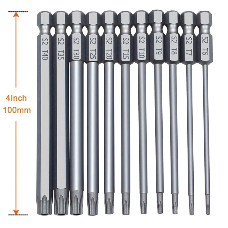 Rustbeskyttet Torx bit skaft