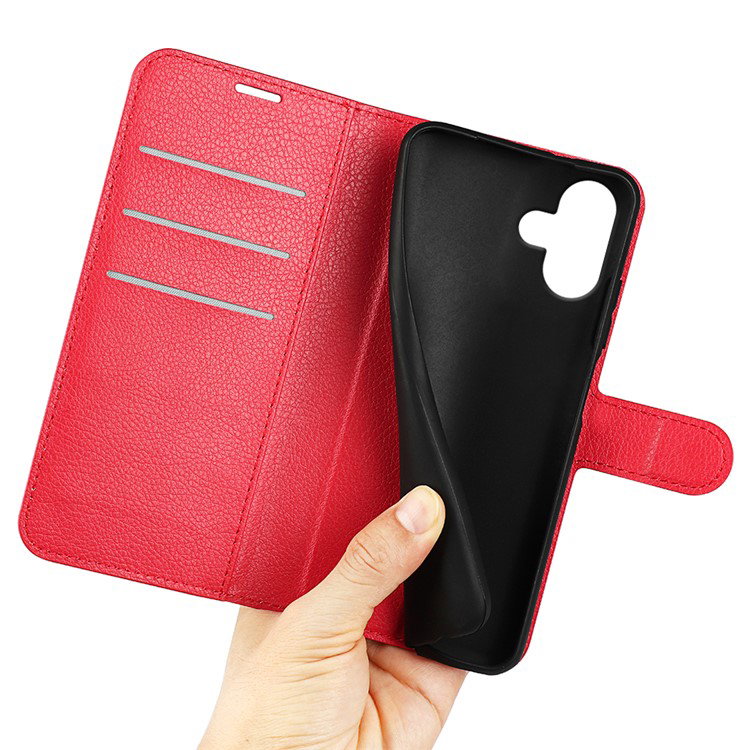 Læder Wallet Cover til iPhone 16 med justerbar stander