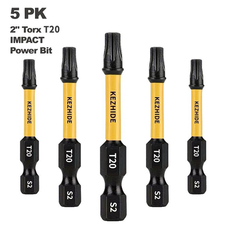 Nærbillede af S2 stål Torx T20 bits