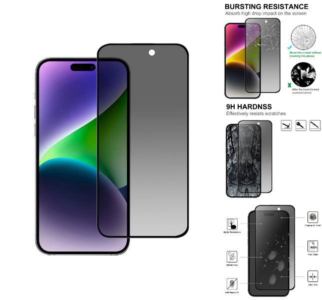 Hærdet glas skærmbeskytter til iPhone 16 Plus
