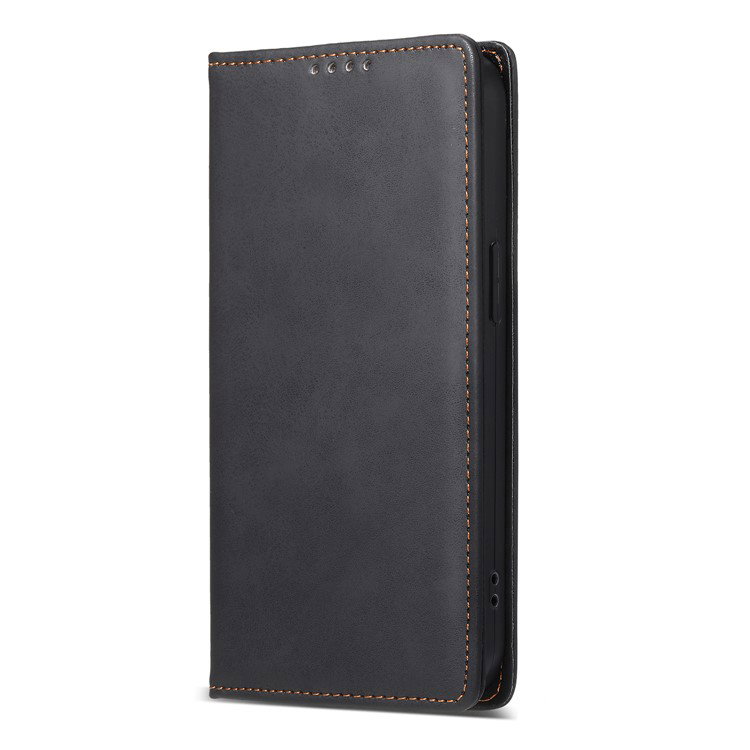 Sort læderlook cover til Xiaomi Redmi 14C