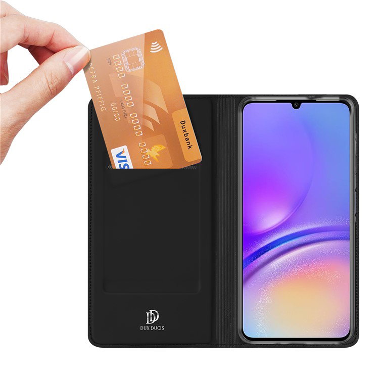 Indvendigt billede af Samsung Galaxy A06 lædercover med kortholder