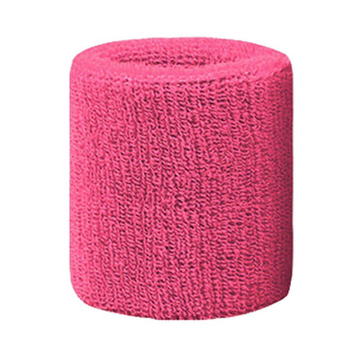 Nærbillede af rosa svedarmbånds materiale