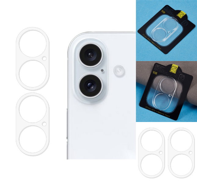 Linsebeskyttere foran iPhone 16 Plus