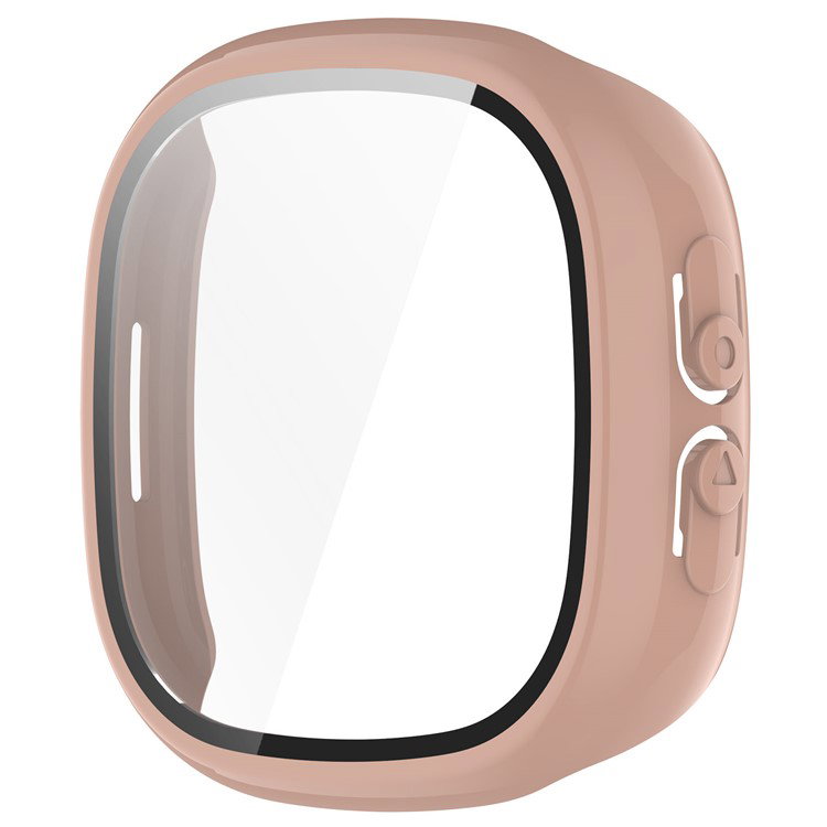 Nærbillede af pink beskyttelsescover til Fitbit Ace LTE