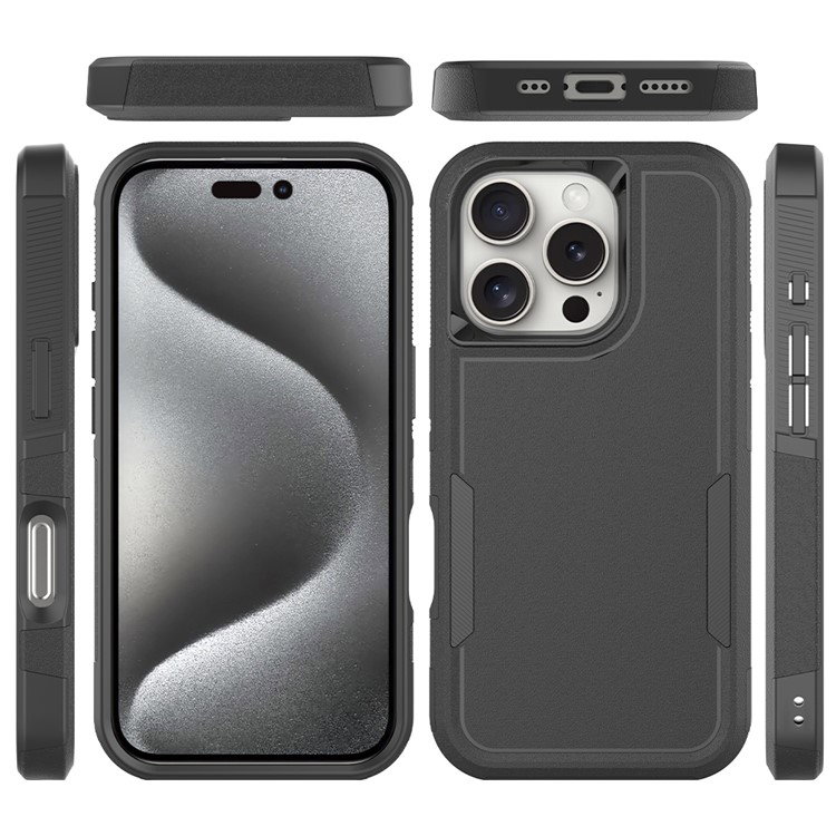 Sort iPhone 16 Pro cover med snorhuller