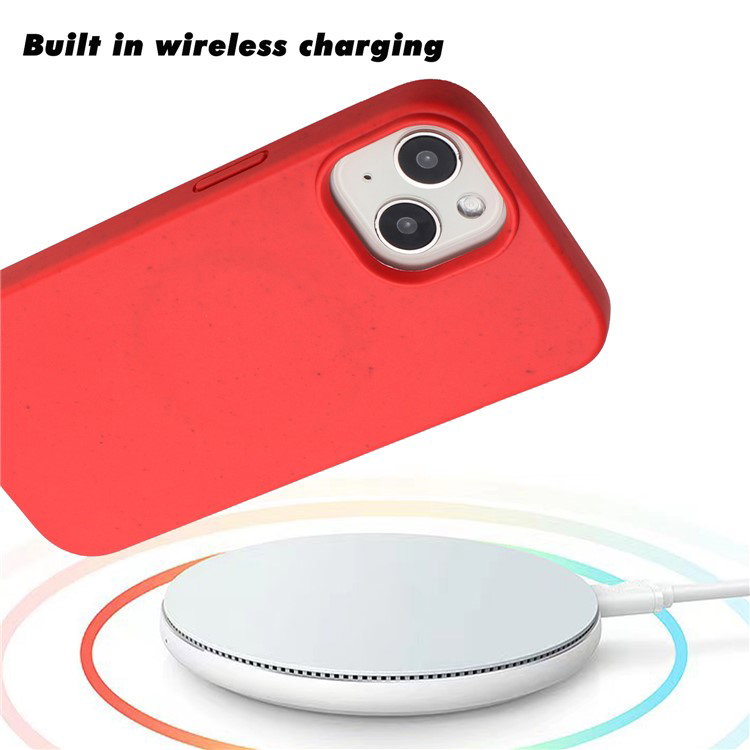 Detail af dækkede knapper på rødt iPhone 14 cover