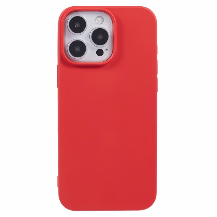 Rødt stødsikkert TPU cover til iPhone 16 Pro Max med blødt fiberfor