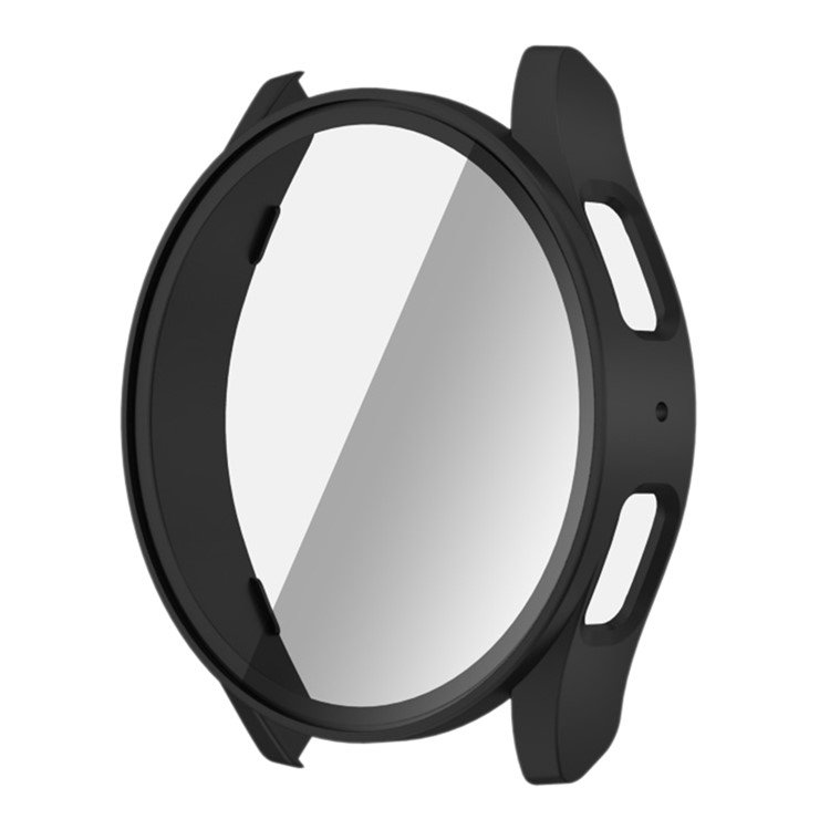 Samsung Galaxy Watch7 med sort beskyttelsescover og hærdet glas