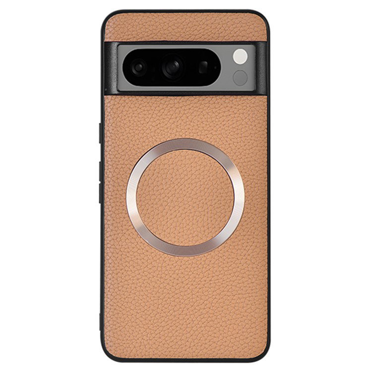 Google Pixel 8 Pro magnetisk lædercover guldfarvet bagside