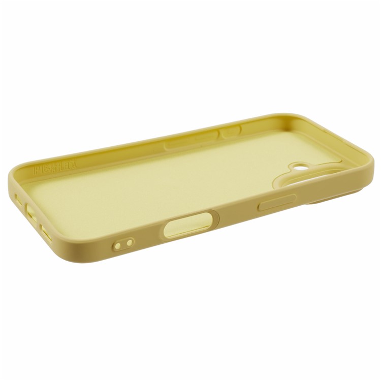 Gult TPU cover monteret på iPhone 16 Plus