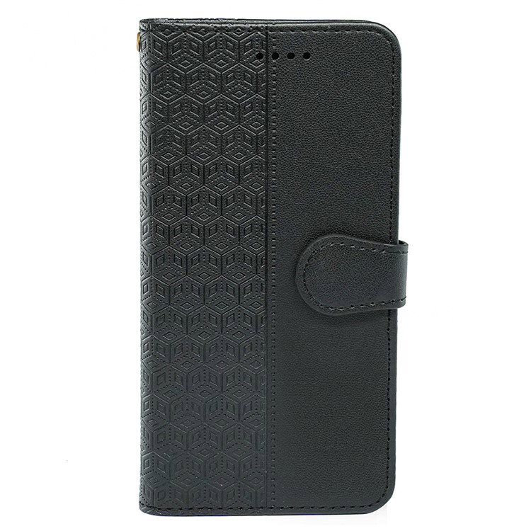 Nærbillede af Samsung Galaxy A25 5G læder flipcover gittermønster