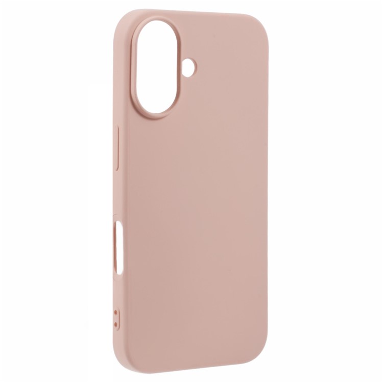 Lyserød iPhone 16 Plus beskyttelsescover skråt bagfra